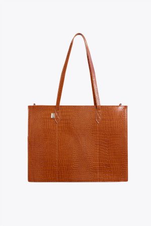 Resale The Work Tote in Cognac Croc